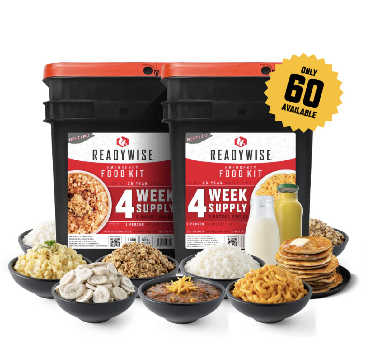 4 Week Supply - 2 Bucket Bundle (Over 2000 Calories/Day) ReadyWise